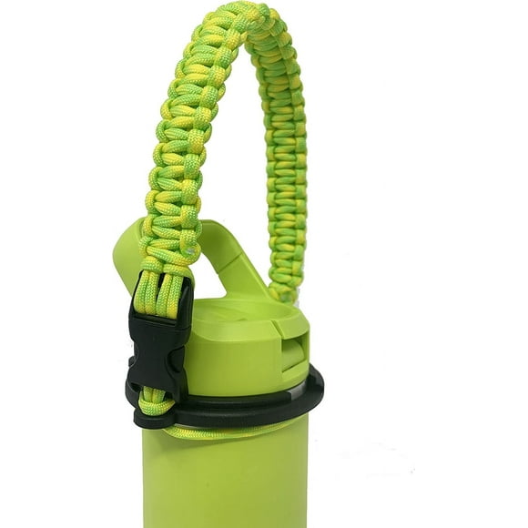 TRAHOO-Paracord Handle Compatible with YETI Rambler 36oz 26oz 18oz 12oz 46oz Water Bottles, Durable Carrier Strap - Holder (Fits 12/18, 26, 36 oz Bottles, Chartreuse)