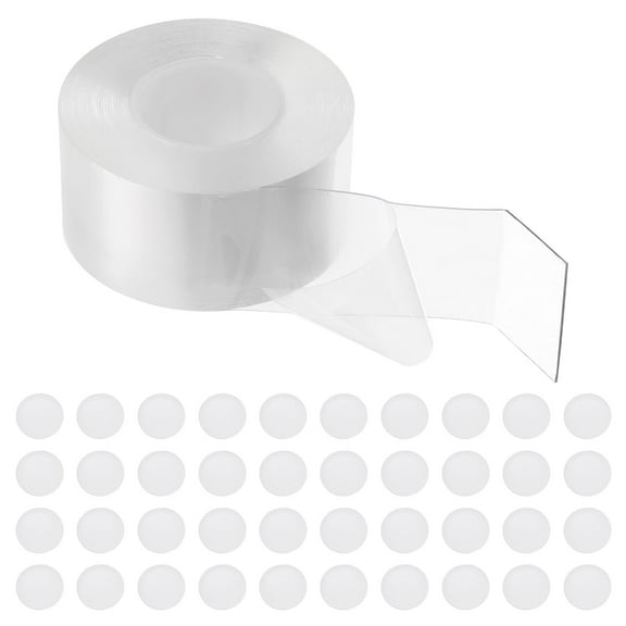 Uxcell Double Sided Tape Heavy Duty, Nano Adhesive Mounting Tape, 1 Roll 5mx40mmx1mm Strip & 50 Pcs 8mmx1mm Circle