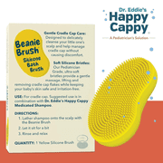 Dr. Eddie's Happy Cappy Beanie Brush for Cradle Cap & Dry Skin, Gentle Food-Grade Silicone, BPA Free