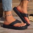 thumbnail image 4 of 2DXuixsh Women's Platform Flip Flops Solid Color Height Increasing Beach Sandals with Rhinestones Stylish Simple EVA Slides Size 8, 4 of 5