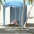 thumbnail image 3 of Outsunny 5.9' x 5.9' Cabana Umbrella, Outdoor Beach Umbrella with Walls, Sandbags, Carry Bag, Blue & White, 3 of 9