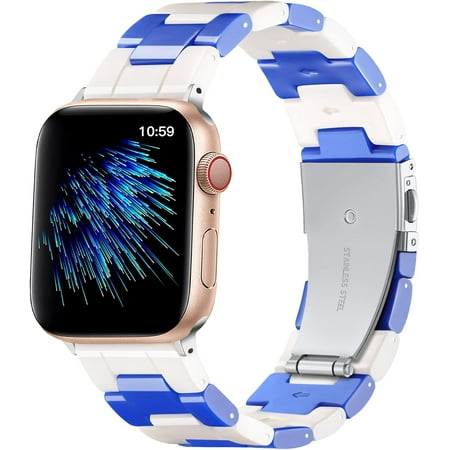 XIHAMA Resin Band Compatible with Apple Watch Bands 40mm 38mm 41mm for Women, Light and Stylish Replacement Bracelet with Starlight Buckle for iWatch Bands Series 9/8/7/6/5/4/3/2/1/SE