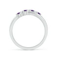 thumbnail image 2 of ANGARA Natural 0.12 Ct. Amethyst with Diamond Classic Ring in 14K White Gold for Women (Ring Size: 9.5), 2 of 8