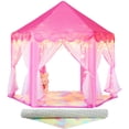 thumbnail image 1 of Tienda de campaña Princess Senodeer con alfombra arcoíris y luces de estrellas, 1 of 7
