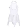 thumbnail image 2 of Sxiwei Girls Sequins Irregular Hem Lyrical Ballet Dance Dress Leotard Figure Ice Skating Dresses White 12, 2 of 7