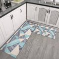 thumbnail image 2 of Blue Ethnic Triangle and Geometric Pattern Kitchen Rugs Sets Of 2,Anti Fatigue Kitchen Mat Rugs Non Slip Washable,Decorative Kitchen Floor Mats for Kitchen,Sink,Laundry,17"x30"+17"x47", 2 of 7