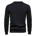 thumbnail image 5 of ibuvkizy Cardigan Sweaters for Men's Round Neck Pullover Long Sleeved Loose Base Shirt Top Sweater Black,L, 5 of 5