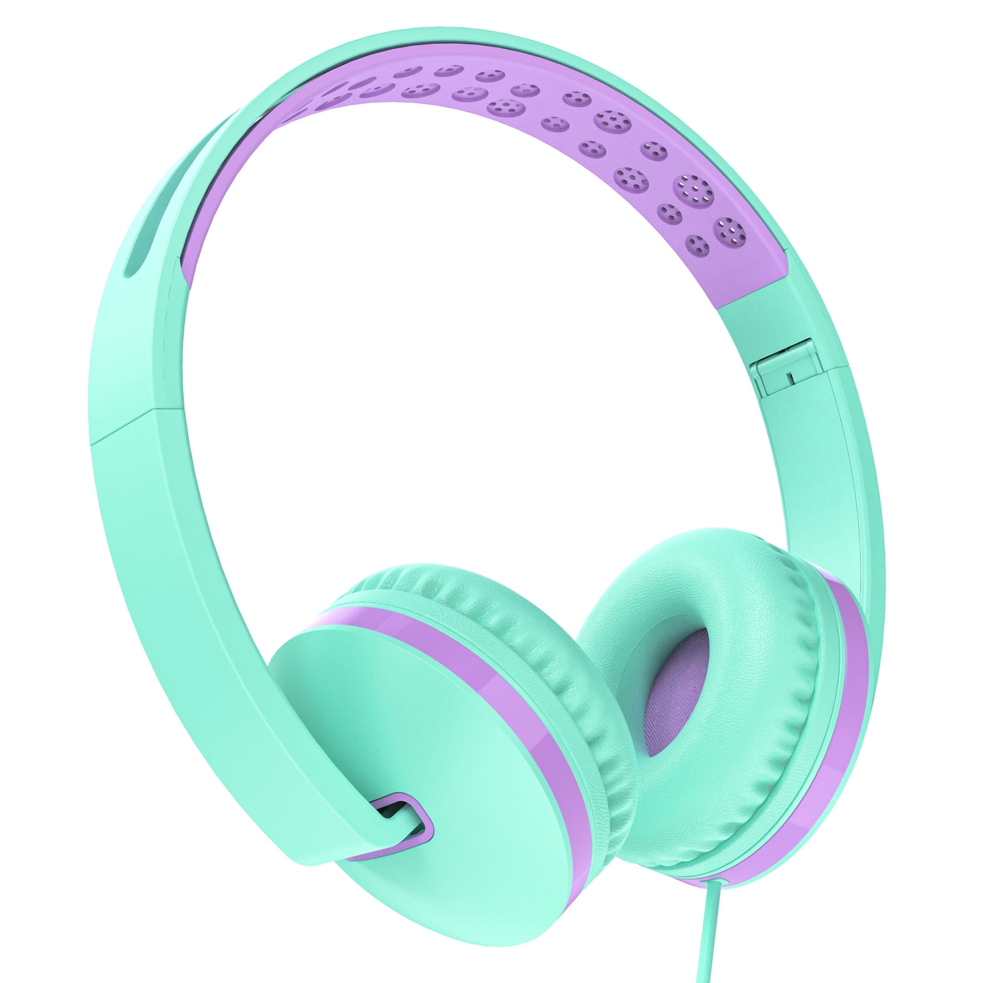 Seenda Kids Headphones for Girls Boys, Wired Kids Headphones with Microphone for School, Lightweight Foldable Stereo Bass Volume Control Kids Headphones for Cell Phone/Tablet/Laptop/MP3/4, Green