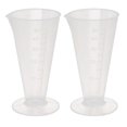 thumbnail image 1 of Unique Bargains 2pcs Kitchen Laboratory Plastic Conical Shape Measuring Cup 50ml Capacity Clear, 1 of 3