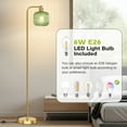 thumbnail image 2 of Laybasic Vintage Floor Lamps for Living Room, Mid Century Modern Standing Lamp with Ribbed Glass Lampshade Pedal Switch, 67" Retro Tall Lamp for Bedroom Study Room, 2 of 7