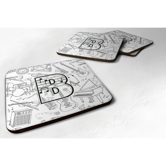 Letter B Musical Note Letters Foam Coaster Set of 4