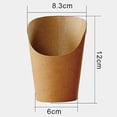thumbnail image 2 of 50Pcs Disposal Take-out Party Frozen Dessert Supplies Baking Cakes Egg Puff Waffle French Fries Chips Ice Cream Snacks Kraft Paper Cups Holder, 14oz (Brown), 2 of 5