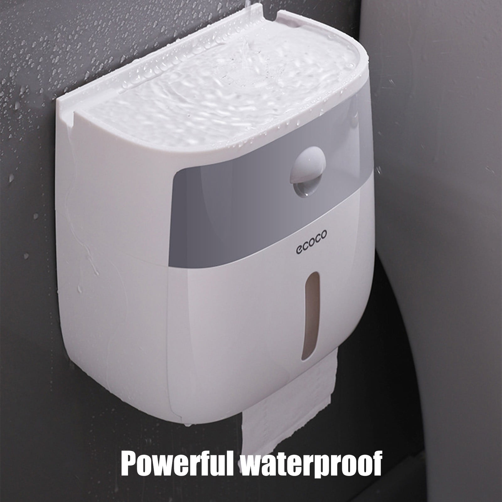 Kezqiaxn Toilet Paper Holder with Shelf Wall-MountedSensor Tissue Box- Sensor Automatic Paper Dispensing Machine- Punch- Paper Box for Household and Commercial Bathrooms- Transparent Viewin