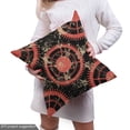 thumbnail image 4 of Ambesonne Steampunk Fabric by the Yard Upholstery, Grungy Geometric, 2 Yards, Dark Coral Beige, 4 of 4