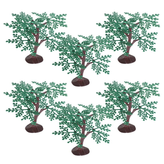 Masteelf 6pcs Removable Plastic Model Train Trees Miniature Trees Model Toy Trees Mixed Miniature Trees Artificial Plastic Trees Model Railroad Scenery Diorama Supplies