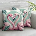 thumbnail image 3 of COMIO  Flamingos Throw Pillow, Soft Tropical Leaves Flowers Bird Pillowcase Home Decorative Pillow Cases Cover Double Sided Cushion Covers for Indoor Outdoor Bedroom Car White, 3 of 5