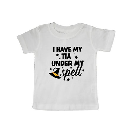 

Inktastic I Have My Tia Under My Spell with Cute Witch Hat Gift Baby Boy or Baby Girl T-Shirt