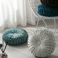 thumbnail image 4 of SPRING PARK 35cm Velvet Pleated Round Pumpkin Throw Pillow Couch Cushion Floor Pillow for Sofa Chair Bed Car Home Decorative, 4 of 7