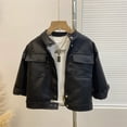 thumbnail image 6 of MXIEZI 1-14T Kids Toddler Boys Fall Spring Leather Coat Jacket Baby Zip up Casual Outerwear, 6 of 8