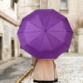 thumbnail image 3 of WHAMVOX Purple 23 inch Automatic Folding Umbrella Windproof Travel Umbrella Strong Umbrella for Travel and Outdoor Use, 3 of 8