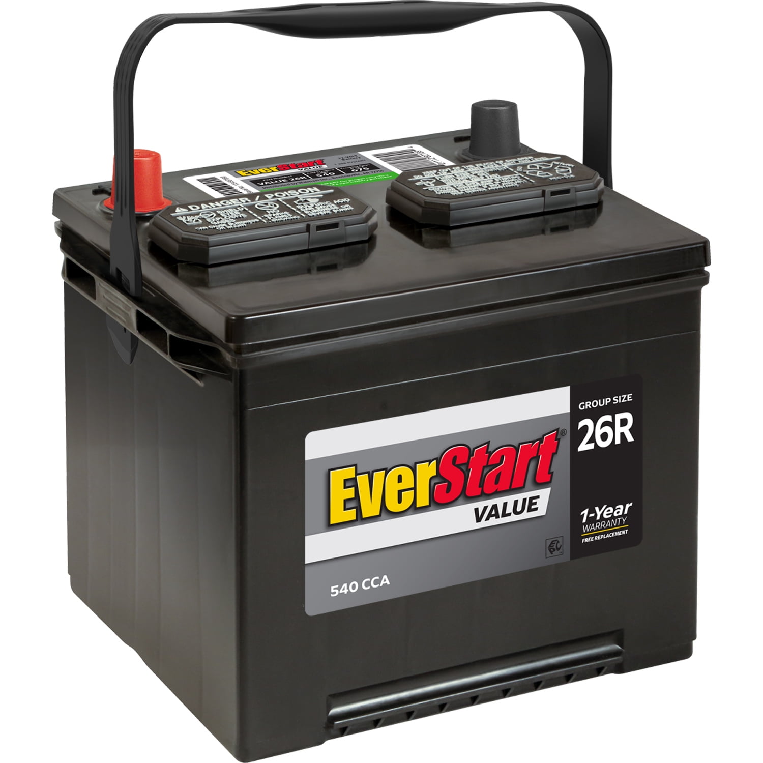 EverStart Value Lead Acid Automotive Battery, Group Size 26R, 12 Volt, 575 CCA