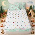 thumbnail image 4 of Erosebridal Fox Zipper Queen Comforter Set with Fitted Sheet and 2 Pillowcases for Girls, Green Bunnies Zipper Bedding Set, Polka Dots Reversible, 4 of 7