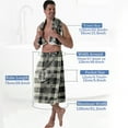 thumbnail image 3 of Colevkie 2 Pieces Bath Wrap Set Shower Skirt & Bath Towel for Men Soft Adjustable Polyester Beach Towel Spa Towel Quick Drying Portable Printed Black White Checkered Pattern, 3 of 7