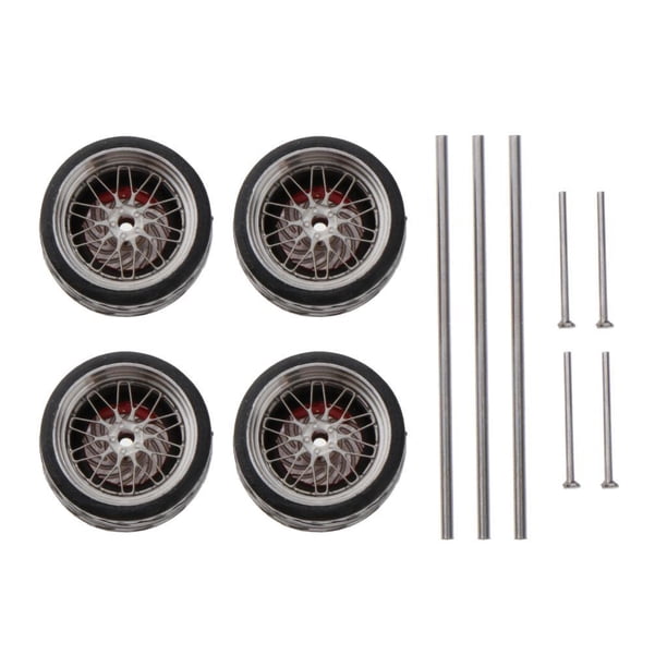 Rueda de goma para coche a 1:64, de neumático 1/64, accesorio de modelo , reemplaza piezas, juguetes para y adultos , , A4 Yotijar Ruedas de goma modificadas para vehículos