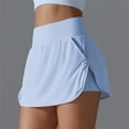 thumbnail image 6 of Sakmal Spandex Womens Shorts Workout Blue Tennis 4" Mini Skirt Quick Dry Skorts for Women, 6 of 9
