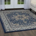 thumbnail image 3 of Home Dynamix Tremont Magnolia Traditional Medallion Area Rug, Navy Blue/Ivory, 3'3"x5'2", 3 of 6