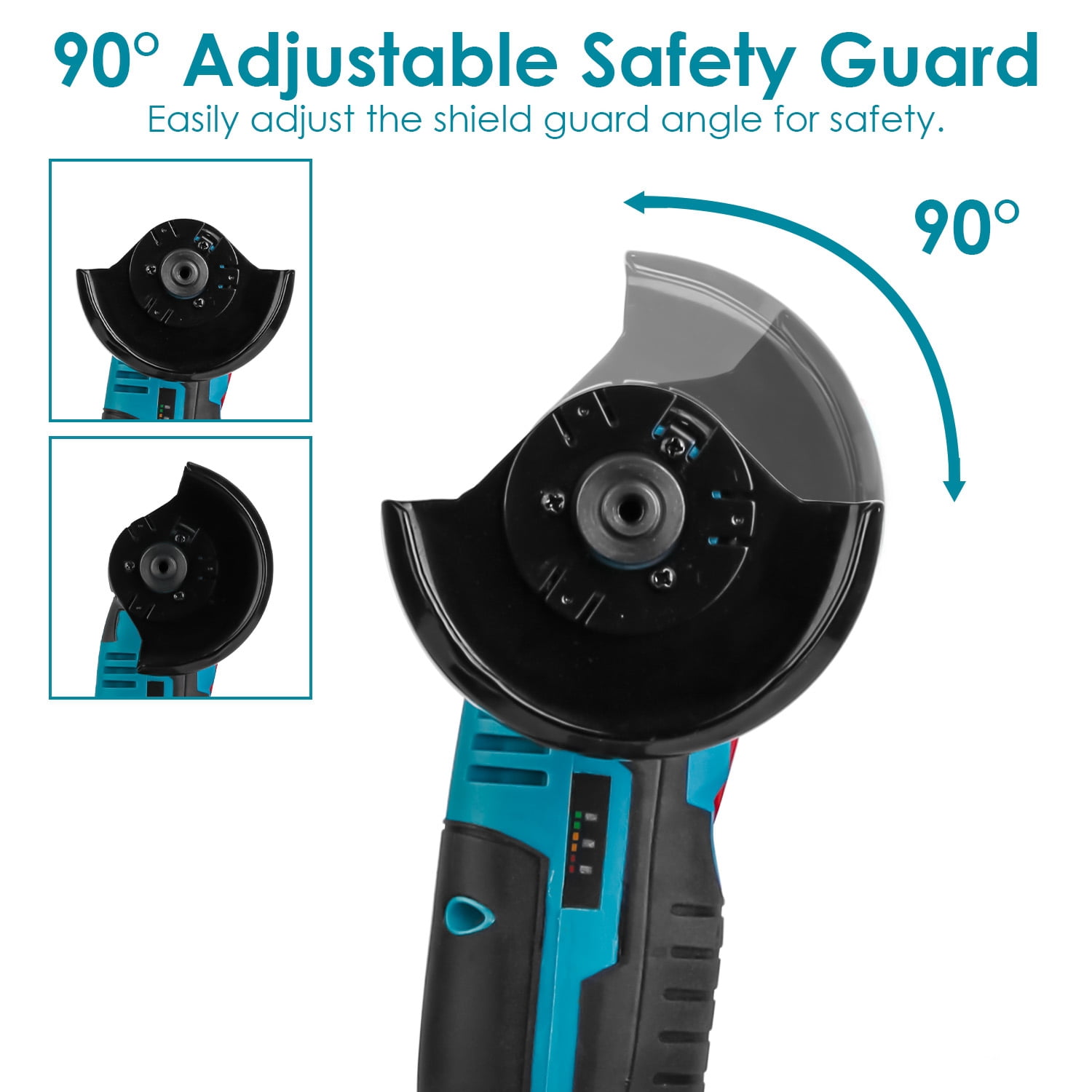 Cordless Angle Grinder Kit Teqhome 19000RPM Electric Mini Angle Grinding Tool with 2pcs 12V 1100mAh Batteries 7Pcs Disc Charger Hex Key Handheld Cutter Grinder for Metal Wood