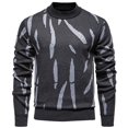 thumbnail image 3 of Hinvhai Men's Wool Blend Crewneck Sweater Argyle Long Sleeve Pullover Sweater for Casual Or Dressy Wear Dark Gray 16(XXXXL), 3 of 3