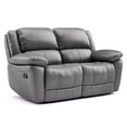 thumbnail image 6 of Furniture of America Torrel 2-Piece Modern Leather Match Manual Reclining Sofa Set, Dark Gray, 6 of 15