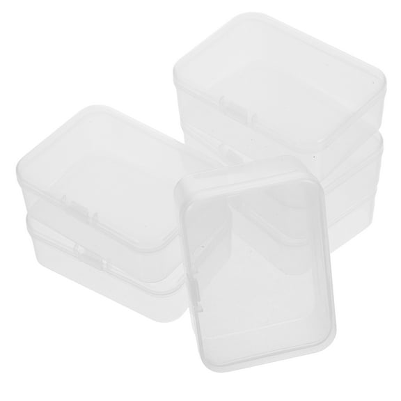 Raindrops 6 Pcs Card Container Mini Plastic Containers with Lids Transparent
