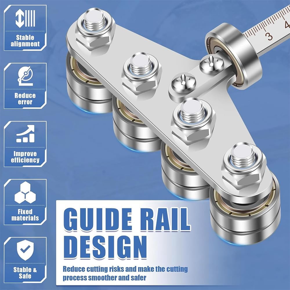 Positioning Calipers for Circular Saw, Stainless Steel Rip Cut Circular Saw Guide, Adjustable Guide Rail for Woodworking Positioning Cutting