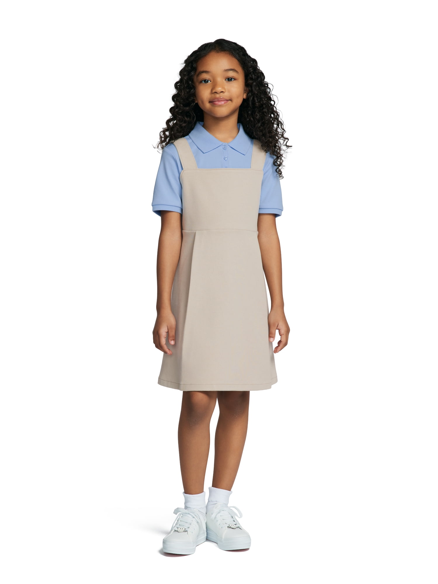 Wonder Nation Girls School Uniform Knit Jumper Dress, Sizes 4-16