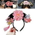 thumbnail image 2 of FENOHREFE Traditional Chinese Royal Flower Headband for Women Aesthetic Wedding Hairhoop Elegant Roleplay Party Dress Up Hairband, 2 of 7
