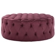 thumbnail image 3 of SAFAVIEH Charlene Modern Glam Solid Tufted Cocktail Ottoman, Bordeaux, 3 of 8