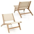 thumbnail image 2 of Costway 2 PCS Teak Wooden Chair with Braided Rope Seat & Backrest Mid Century Modern, 2 of 8