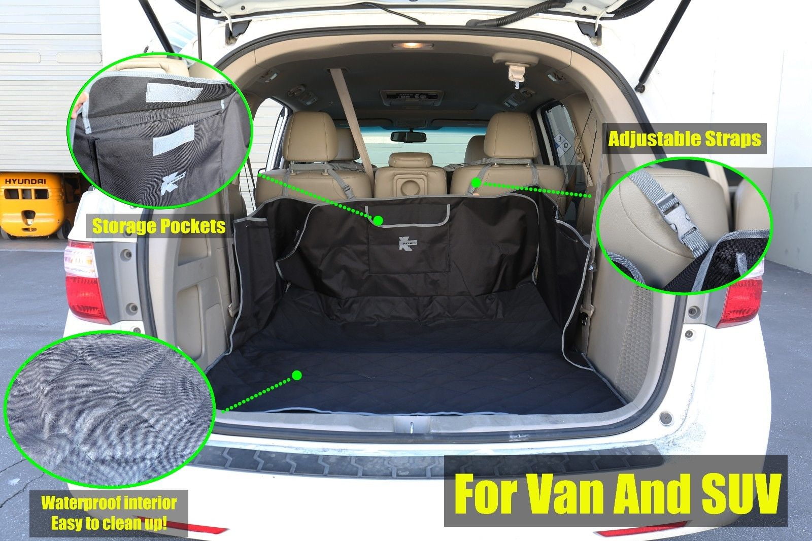 Dog Cargo Cover For SUV Quilted Trunk 