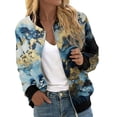 thumbnail image 3 of CAIXIA Womens Zip Up Hoodies Trendy Casual Long Sleeve Floral Print Zipper Sweatshirt Lightweight Jackets with Pockets, 3 of 6