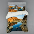 thumbnail image 2 of Ambesonne Nature Bedding Set 3 Pcs, River Between Cliffs, Twin XL, Blue Orange, 2 of 3