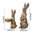 thumbnail image 3 of Easter Gifts for Kids Golden Easter Bunny Figurines Set of 2 Vintage Table Decor Centerpiece for Home Weddings and Holiday Display, 3 of 9