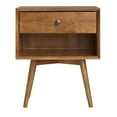 thumbnail image 2 of Mid-Century Modern Single-Drawer Solid Wood Nightstand Caramel, 2 of 6
