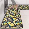 thumbnail image 2 of Kitchen Rugs Sets Of 2,Yellow Lemon Fruit Slices DarkBlue Pattern Anti Fatigue Kitchen Mat Rugs Non Slip Washable,Decorative Kitchen Floor Mats for Kitchen,Sink,Laundry,17"x47"+17"x47", 2 of 5