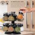 thumbnail image 2 of 16 Jar  Revolving Countertop Spice Rack with Lift & Pour Caps and Spices Included, FREE Spice Refills for 5 Years: Black and Chrome, 2 of 7