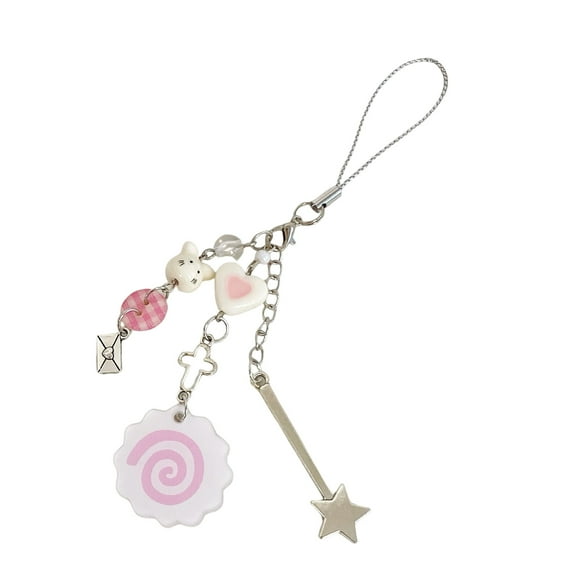 Aesthetic Luggage Bag Charm Heart Bead Camera Security Strap Alloy Key Accessories Suitable for Students and Travelers