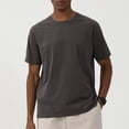 thumbnail image 5 of Rggeeun Men's T-Shirts Solid Color Short Sleeve O-Neck Top Shirt For Casual Wear And Outdoor Sports Comfortable And Breathable Ideal For Spring And Summer Activities,Grey,XXL, 5 of 9