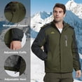 thumbnail image 4 of TACVASEN Men's Winter Ski Snow Jackets Heavyweight Waterproof Warm Fleece Hiking Coat with Hood Multi-Pockets Army Green L, 4 of 7