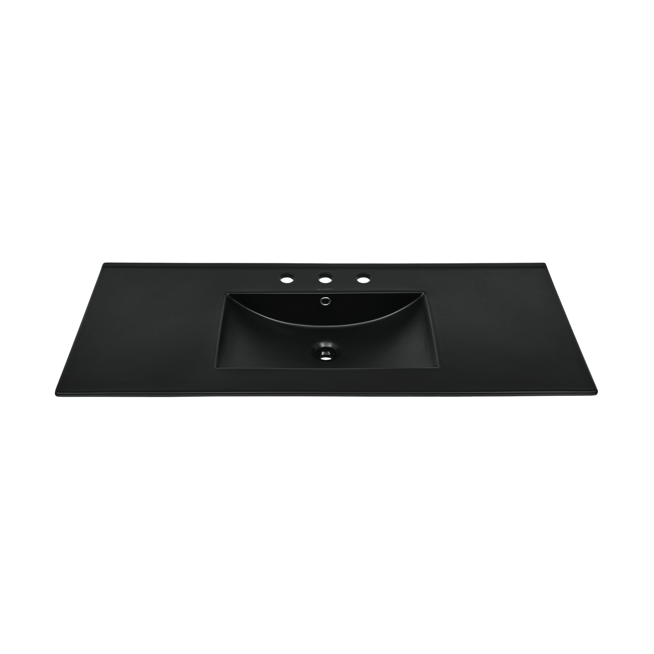 48" 3-Hole Widespread Vanity Sink Top in Glossy Black